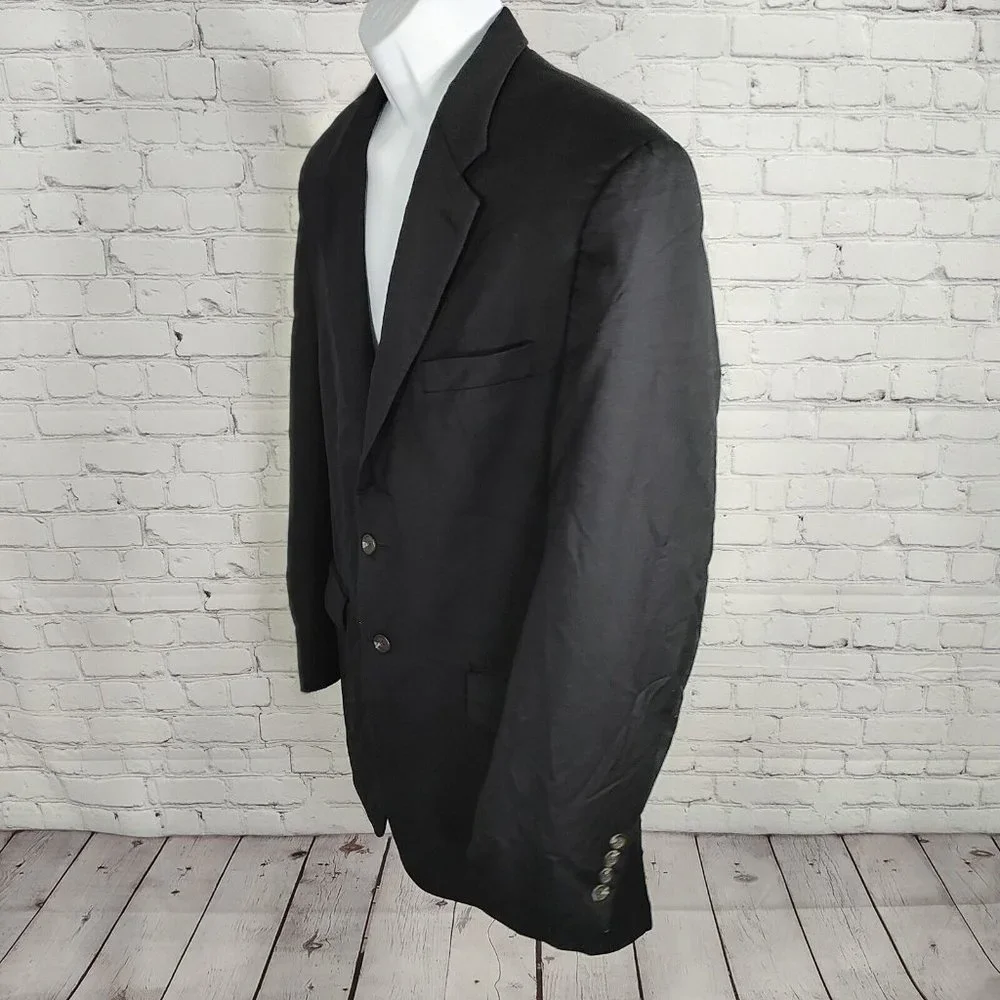 Ralph Lauren Woolmark Pure Wool Dark Navy Single Breasted Two Button Men's 48R